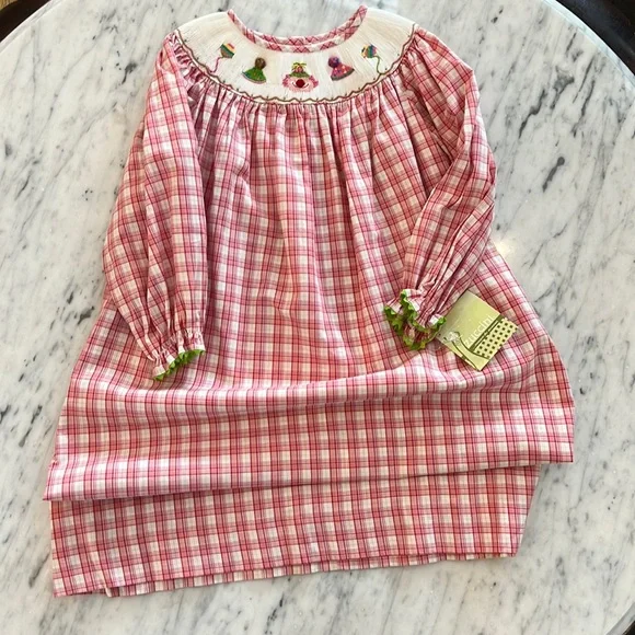 long sleeve smocked birthday dress Aurora Smocked Maxi Dress L